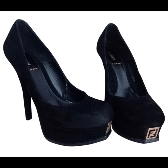 Fendi Shoes - Fendi Black Suede heels